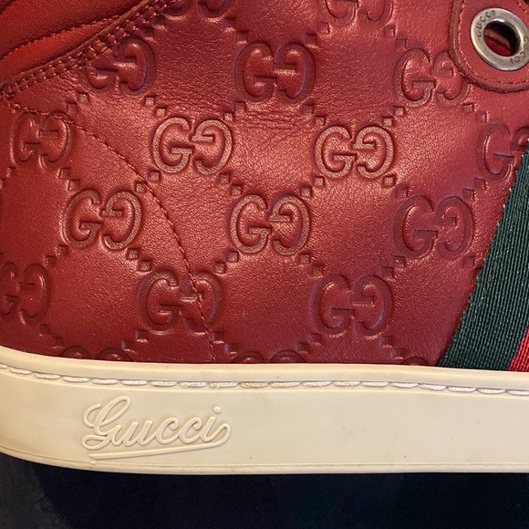GUCCI GUCCISSIMA TRAINERS SIZE 9 OR 43 EURO FITS LIKE 9.5-10 BURNT RED COLOR - Picture 10 of 14